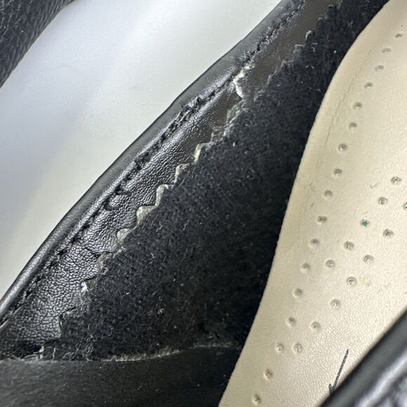 Trotters Liz Loafer Pebbled Black Leather Slip On Flat Comfort Womens 10 Wide - Picture 13 of 13